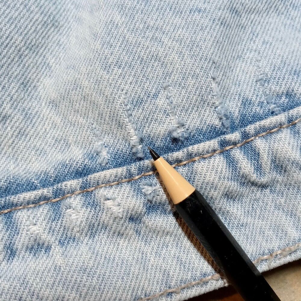 Old Navy Denim Jacket Women XXL Cropped Trucker Biker Grunge Light Wash Jean - Picture 5 of 11